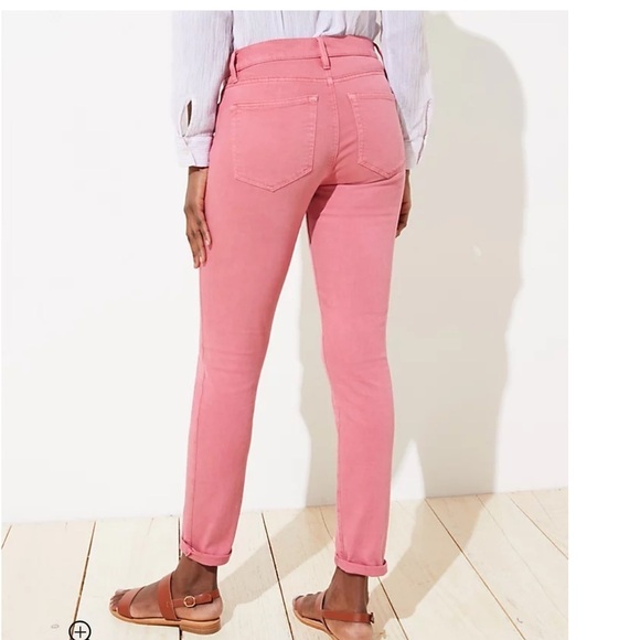 Loft High Rise Skinny Jeans Pink Curvy Fit - Picture 2 of 7